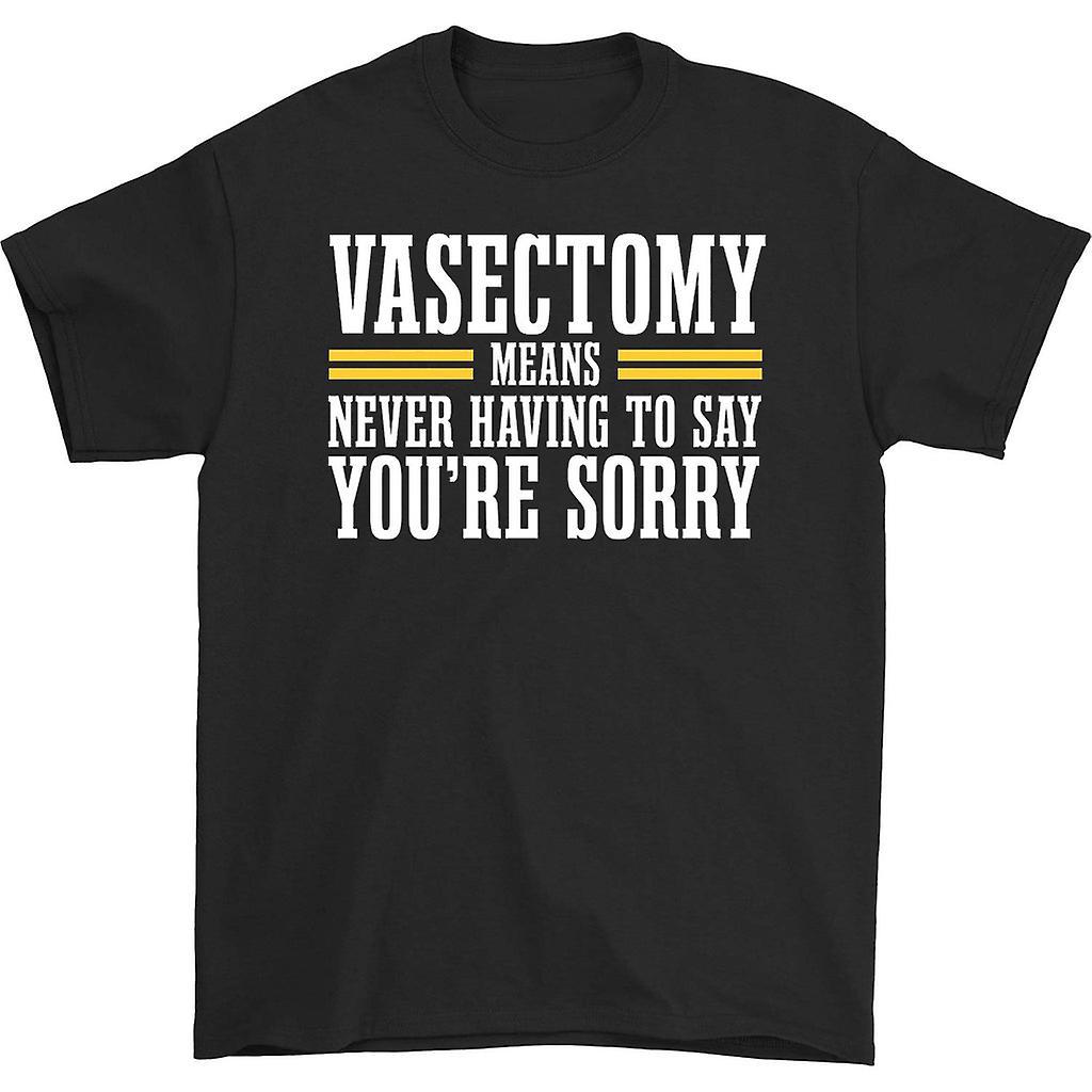 HISHARK Vasectomy means never having to say you're sorry shirt Black S