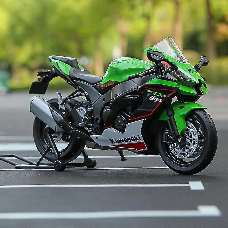 Toy Cars 1/12 Kawasaki Ninja ZX10R Motorcycle Model Toy Vehicle Collection Autobike Shork-Absorber Off Road Autocycle Toys Car Green no box