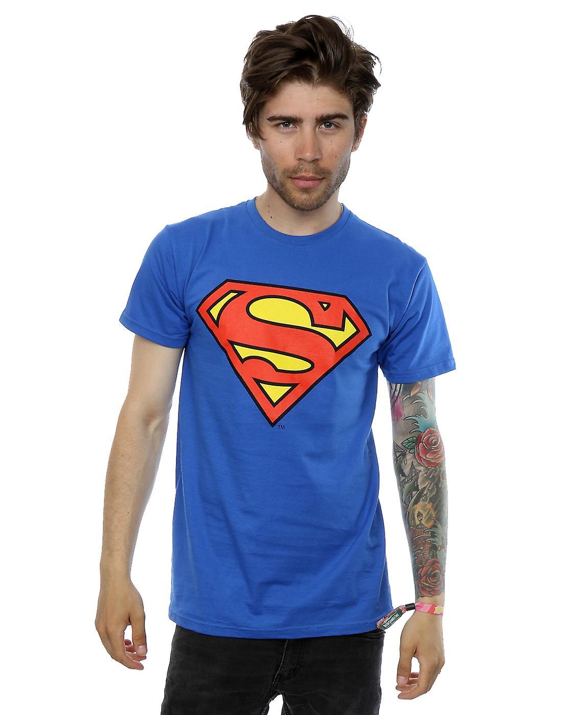 DC Comics Men's Superman Logo T-Shirt Royal Blue XX-Large