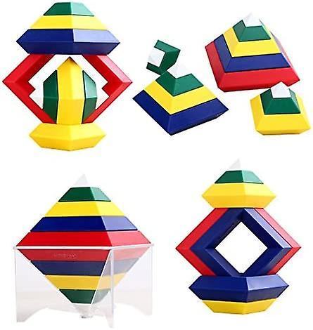 Wjiaer Building Blocks Stacking Toys For Kids Stacker Toy 3d Puzzle Stem Toys Pyramid Speed Cube Creative Educational Toys For Kids Preschool Learn...