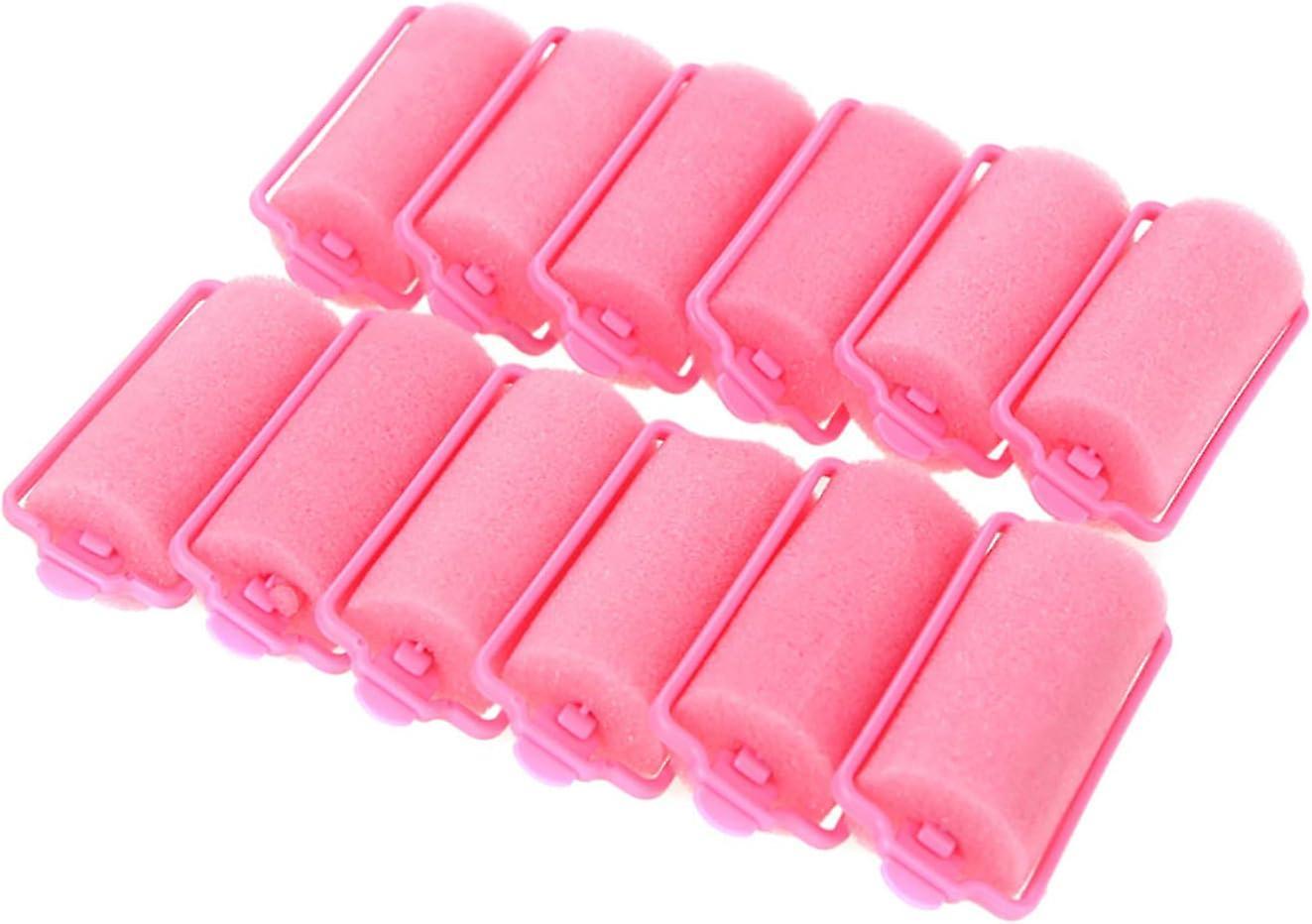 Dewenwils Dww-12 Pices Rouleaux(Rose) 63x32mm de Mousse ponge Bigoudis de Coiffure Flexibles Bigoudis ponge pour Coiffure, Rouleaux de Cheveux en p...