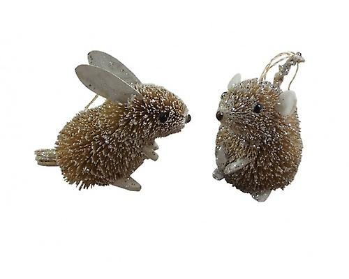 Gisela Graham Bristly Forest Friends Tree Decorations