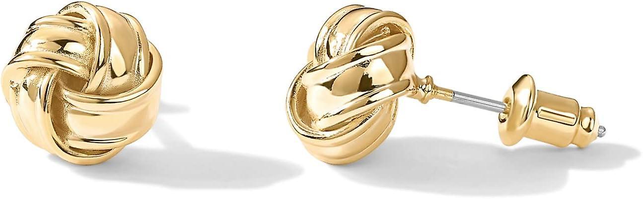 Heytea 14K Gold Plated Sterling Silver Post Love Knot Stud Earrings | Gold Earrings for Women