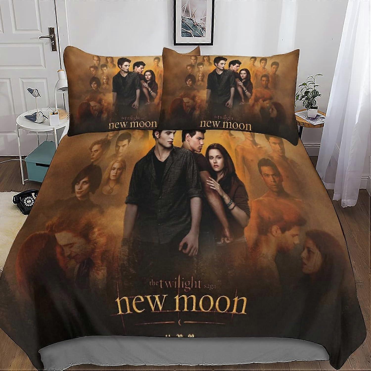 Kerota The Twilight Saga Teen Adult Duvet Cover with Pillowcase 3 Piece Microfiber Bedding Set with Zipper, 3D Adults Kids Girls Double Single135x2...