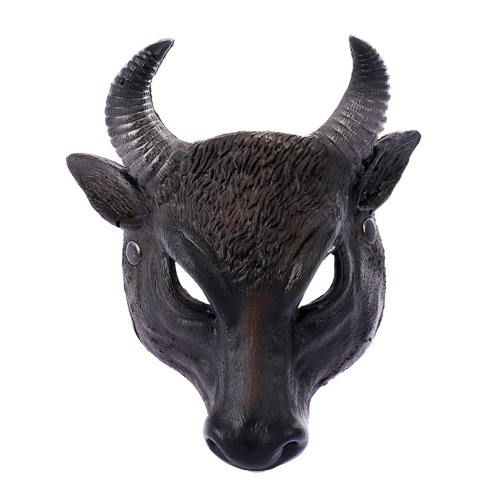 Baodan Mardi Gras Mask Easter Carnival Party Half Face Foam 3D Realistic Bull Head Mask black