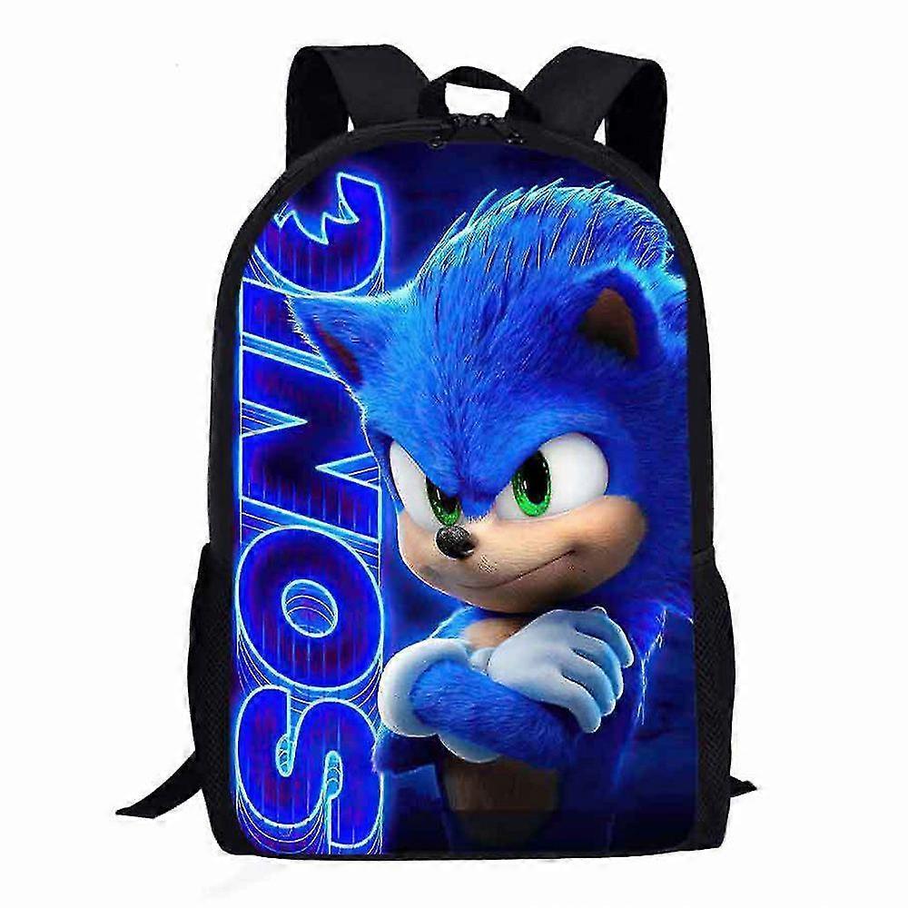 Lequeen Kids Sonic 3d Printing Backpack Novelty Cool Cartoon Elementary Student School Bag Bookbags Daypacks For Boys Girls A