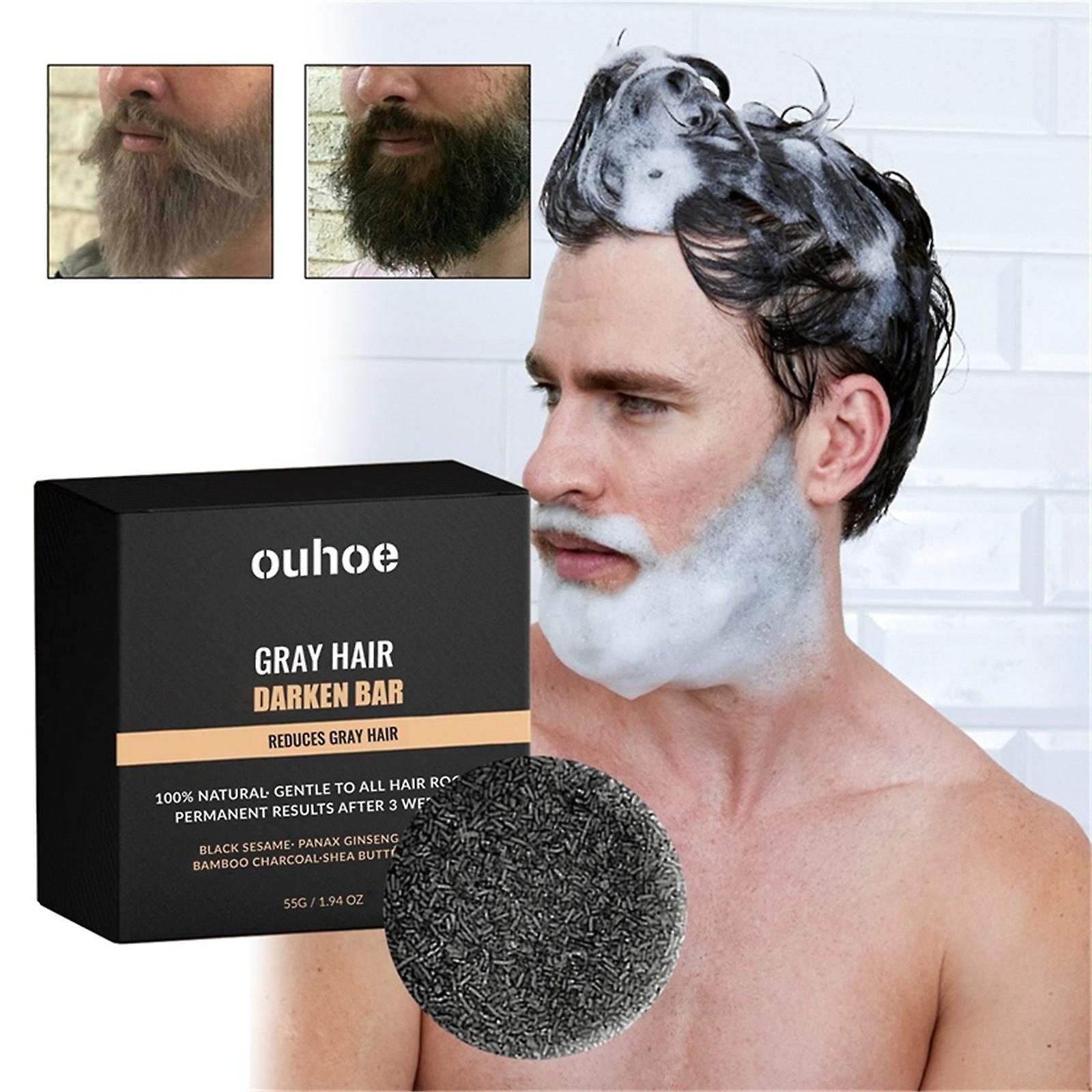 Kakanwo Clearance White Hair Blackening Soap Natural White Hair Anti-Hair Loss Shampoo Soap Black Free Size