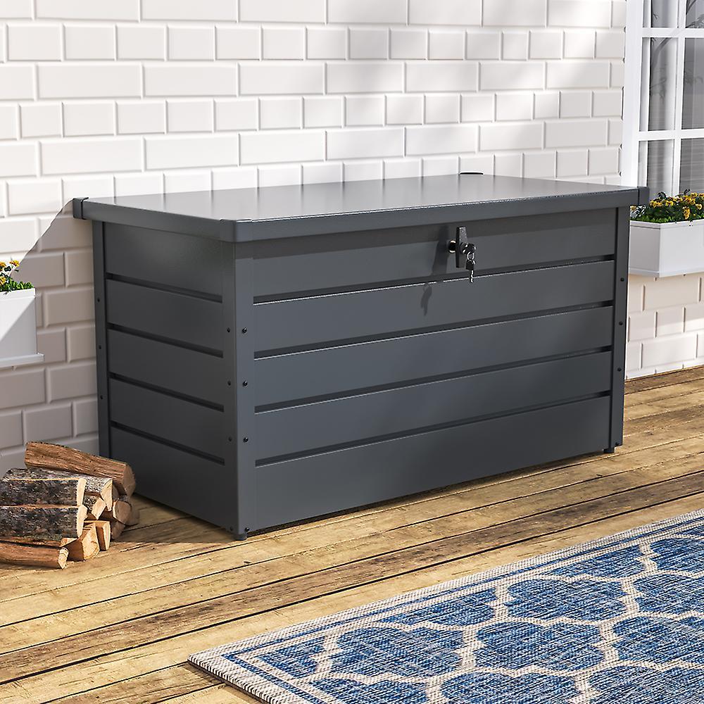 Living And Home Livingandhome Lockable Garden Storage Box Black