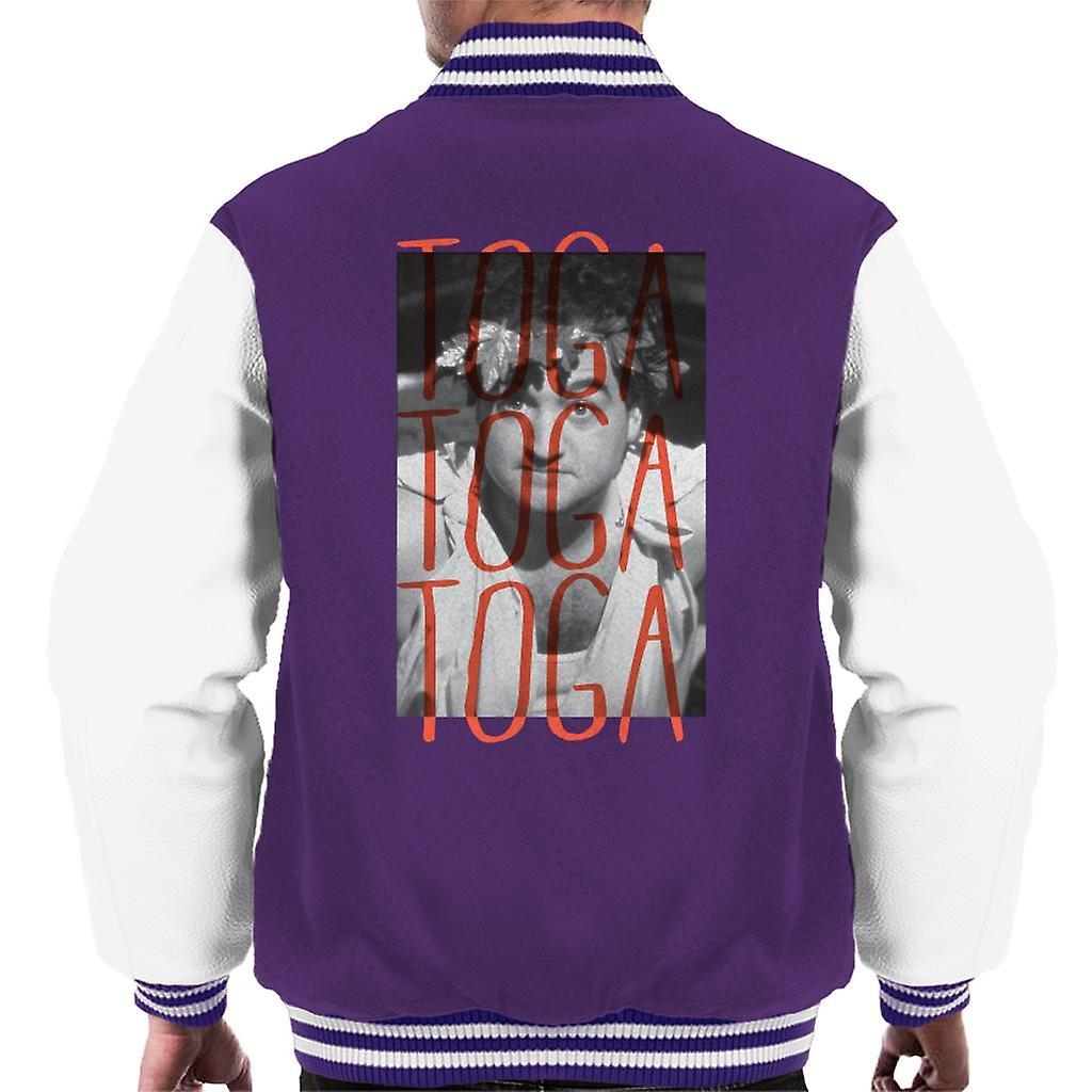 Animal House Bluto Toga Toga Toga Men's Varsity Jacket Purple/White X-Large