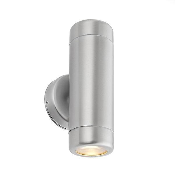 Saxby Lighting (Poole) Odyssey Outdoor Wall IP65 7W Brushed Stainless Steel & Clear Glass 2 Light Dimmable IP65 - GU10