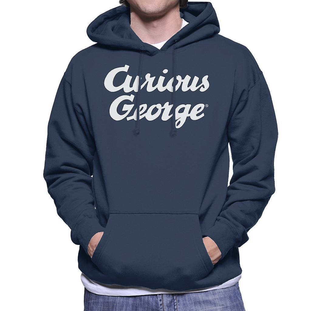 Curious George Big Logo Men's Hooded Sweatshirt Navy Blue XX-Large