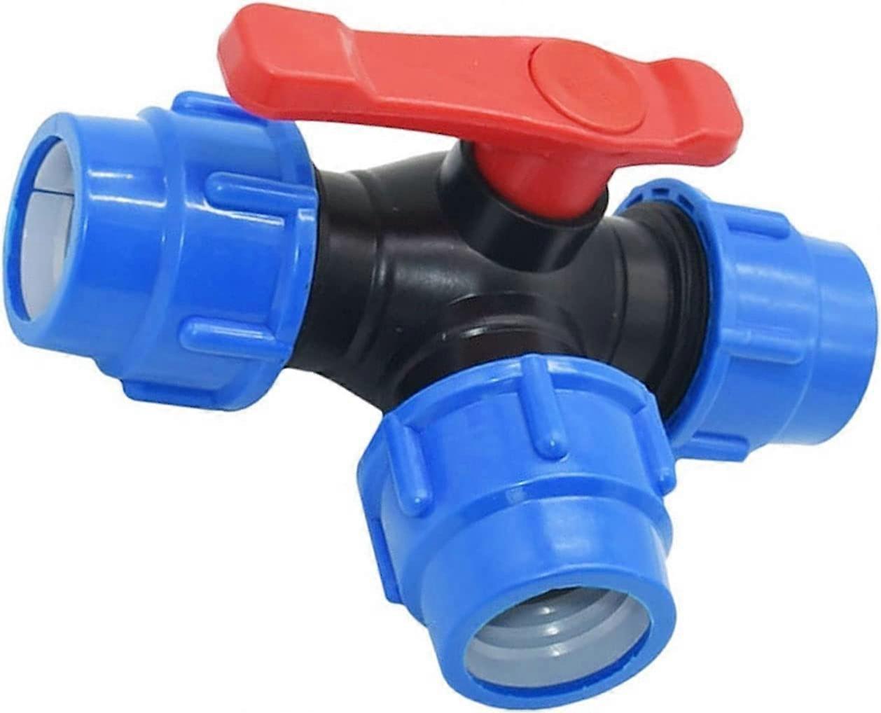 Linkrunning Ball Valve,20/25/32/40/50/63mm PE Pipe Quick Connect PVC Three Way Ball Valve Quick Switch T-Joint (Size : 25mm)