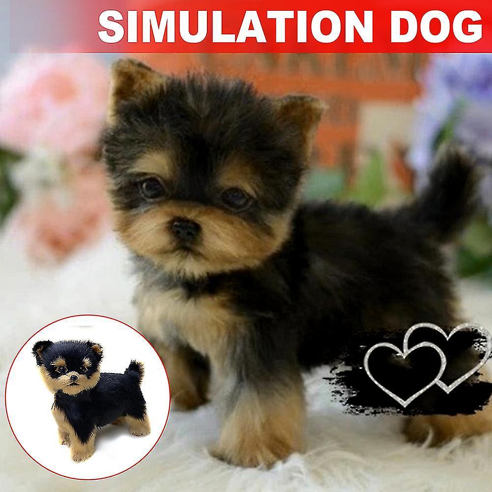 Realistic Yorkie Dog Simulation Toy Dog Puppy Lifelike Stuffed Companion Toy Pet Dog Handcrafted @bugu