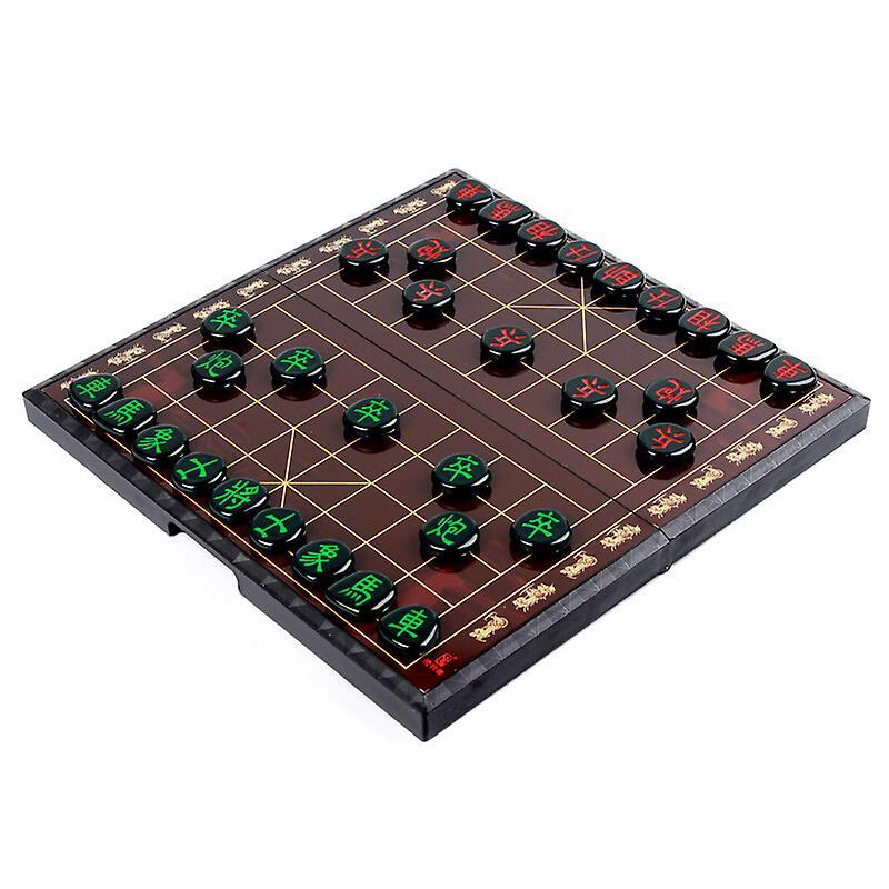 Asygv Chinese (Xiangqi) Chess Set on Magnetic Travel Board board measures 37.2 x 37.8 x 2.5