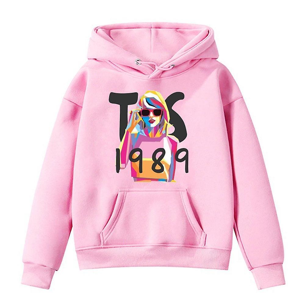 Waytogo 5-10 Years Kids Children Girls Taylor Swift 1989 Printed Sweatshirt Casual Long Sleeve Hoodies Pullover Hooded Sweatshirt Hoody Tops Pink 9...