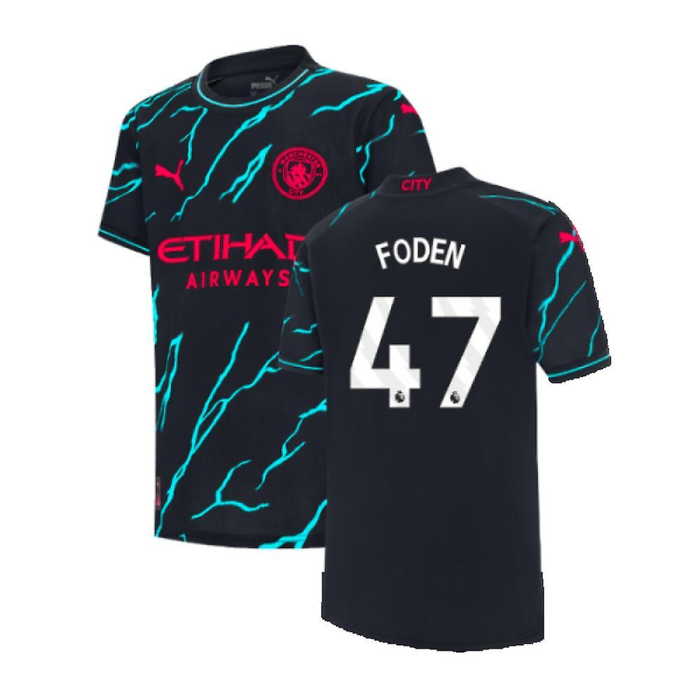 Puma 2023-2024 Man City Third Shirt (Kids) (FODEN 47) Navy 15/16 Years - 34-36 inch