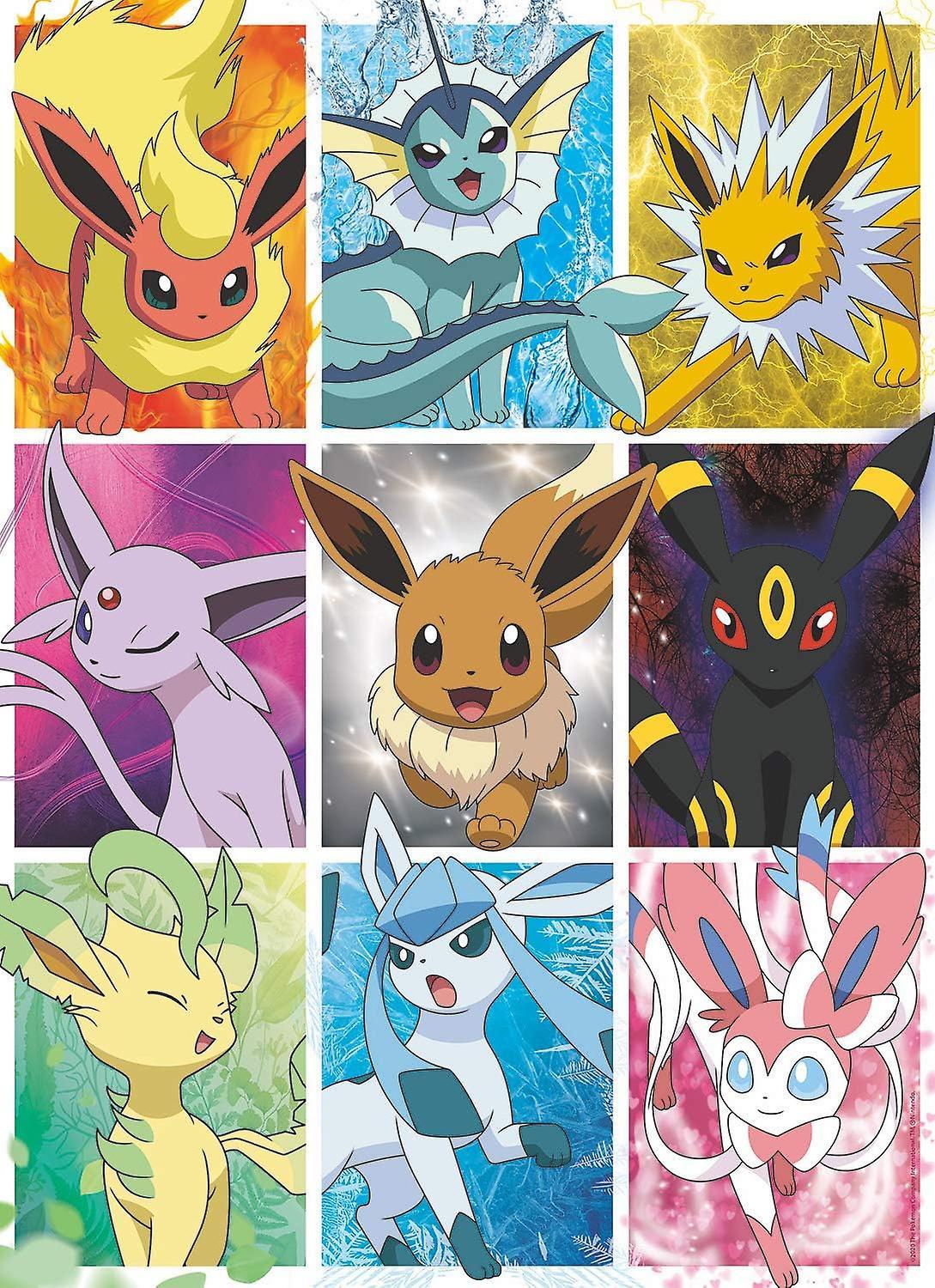 LINCMAN Pokemon - Eevee's Elements - 100 Piece Jigsaw Puzzle Puzzless Color a 120 PCS