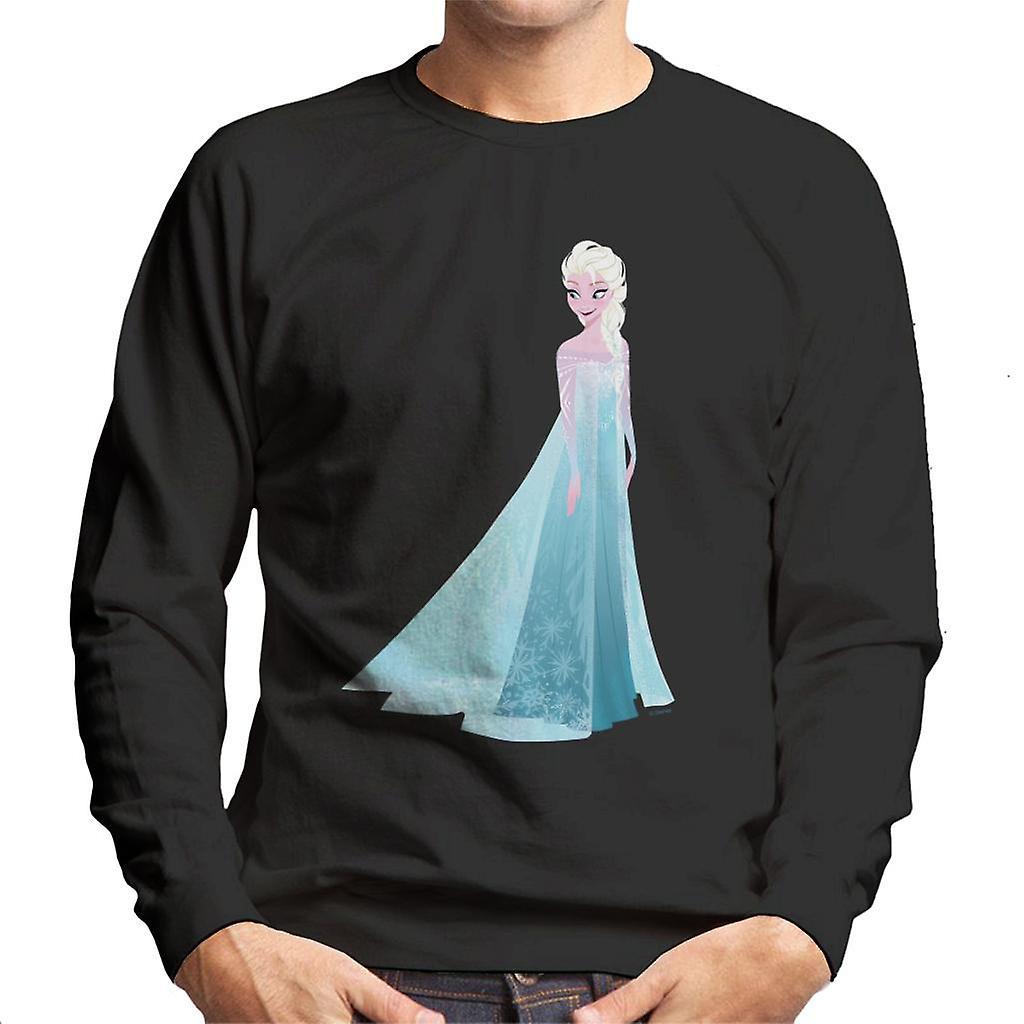 Disney Frozen Elsa Ice Dress Looking Down Men's Sweatshirt Black Medium