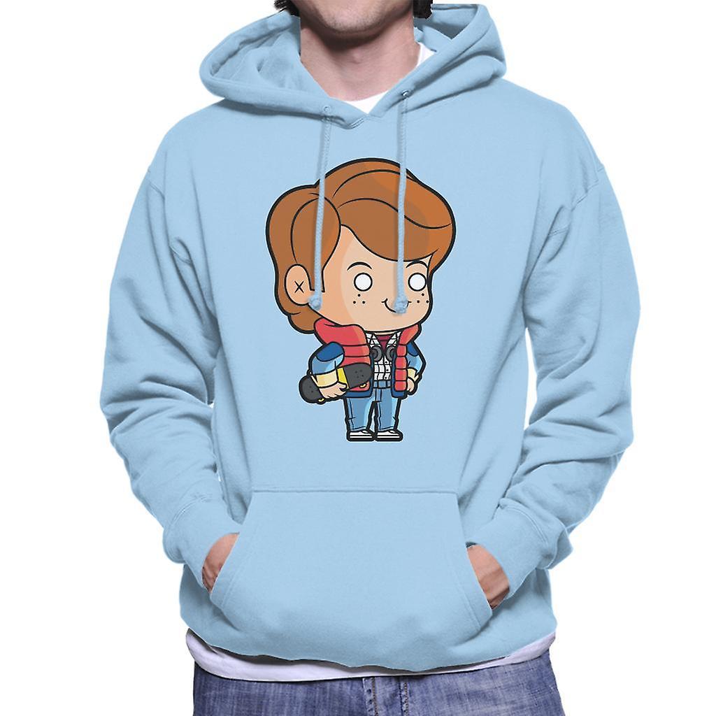 Back to the Future Marty Mcfly Kawaii Men's Hooded Sweatshirt Sky Blue Small