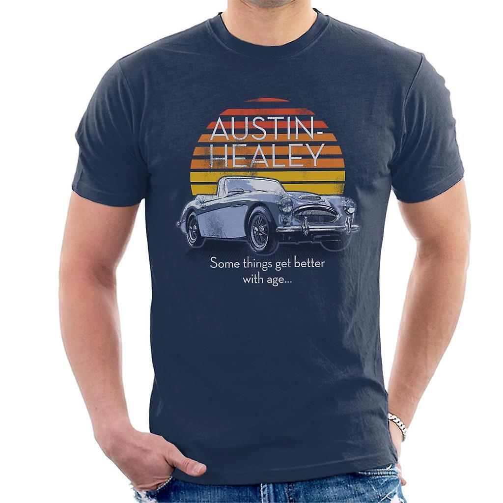 Austin Healey Some Things Get Better With Age British Motor Heritage Men's T-Shirt Navy Blue Large