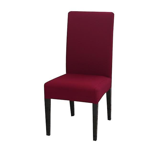 Slowmoose Stretch Spandex Removable Dining Room Chair Covers-  Solid Color burgundy Universal