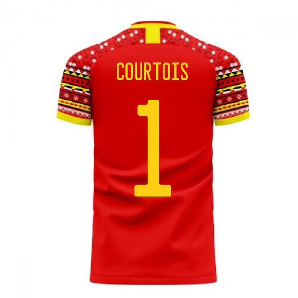 Libero Sportswear Belgium 2024-2025 Home Concept Football Kit (Libero) (COURTOIS 1) Red XLB 7-8yrs (122-128cm)