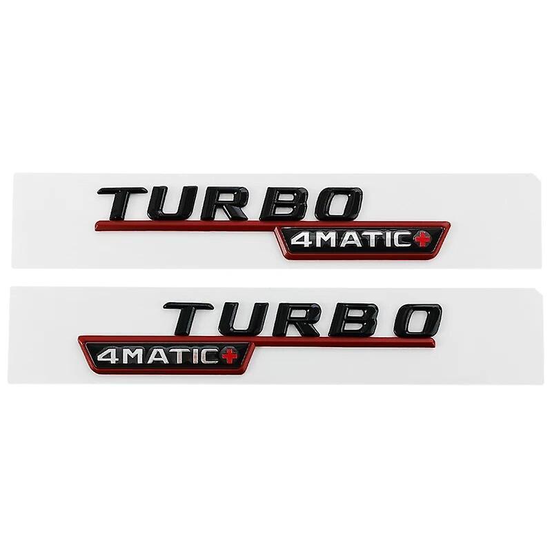 Hikig 3d Abs Black Turbo Amg Logo Turbo 4matic Emblem Car Fender Badge For Mercedes Cla 45 X156 A45 Turbo Amg Sticker Accessories 4matic P red