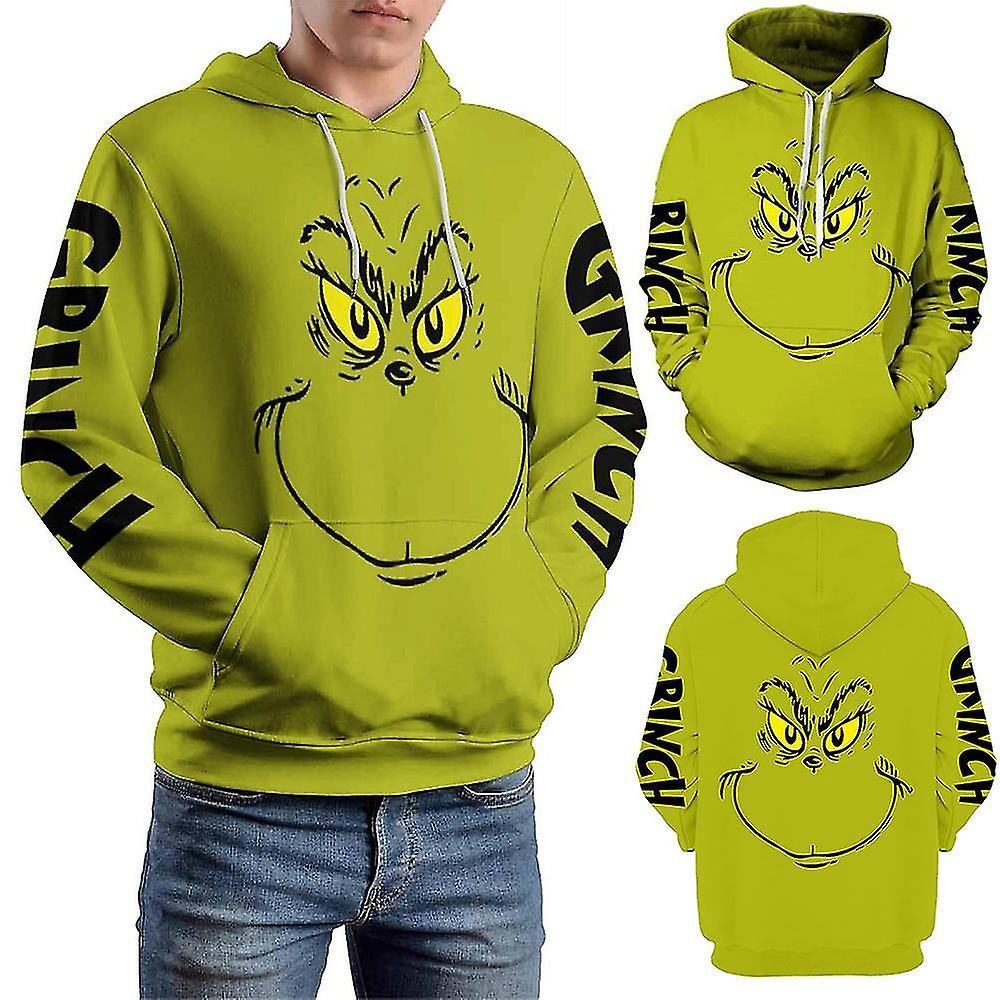 Shinestar Christmas Grinch 3d Print Hoodies Men Women Hooded Sweatshirt Green Monster Pullover Jumper Casual Tops Shirts L