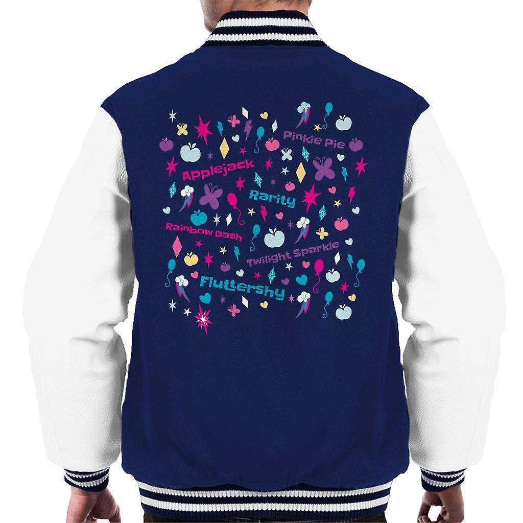 My Little Pony Cutie Marks Montage Men's Varsity Jacket Navy/White Medium