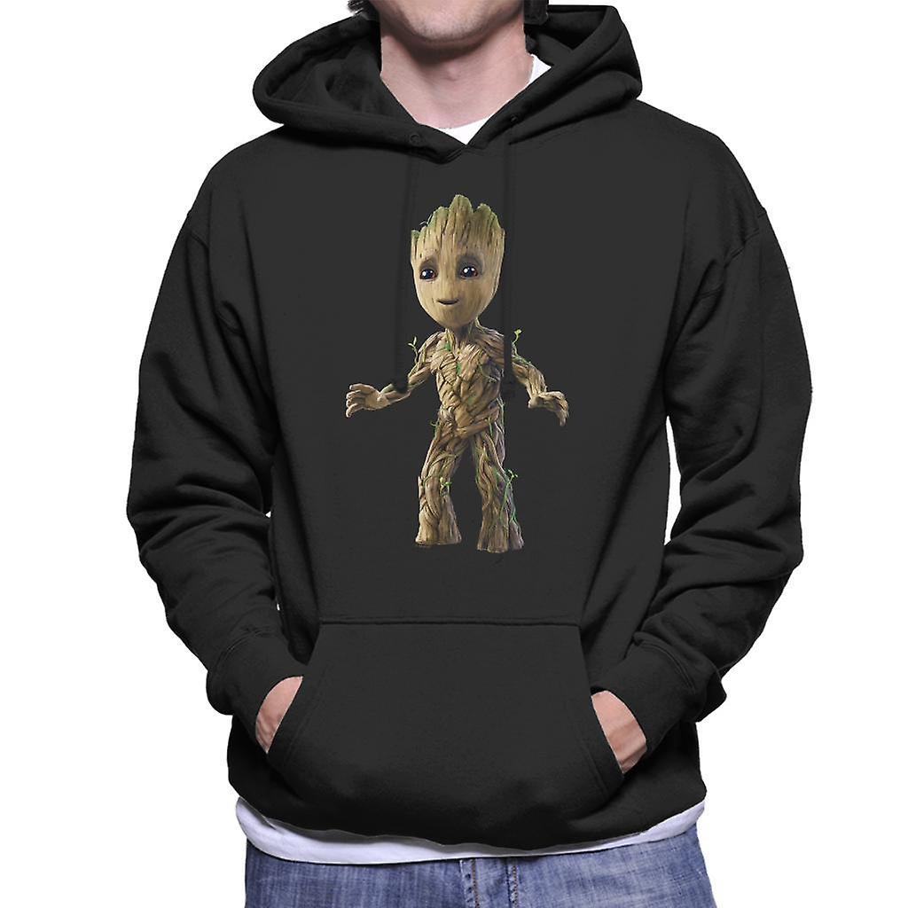 Marvel Guardians Of The Galaxy Vol 2 Groot Men's Hooded Sweatshirt Black Large