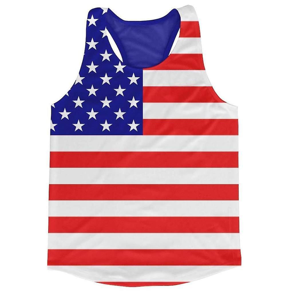 Airo Sportswear United States Flag Running Vest Blue Medium 38-40 inch Chest (96-104cm)