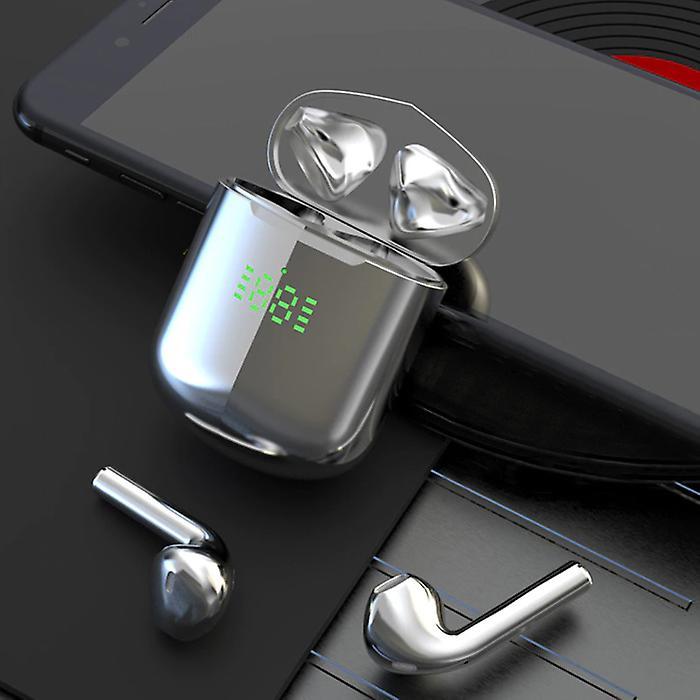 Kusdo Wireless Bluetooth Earphones - True Touch Control Earbuds TWS Earphones - Qi Wireless Charging Earphones - Silver