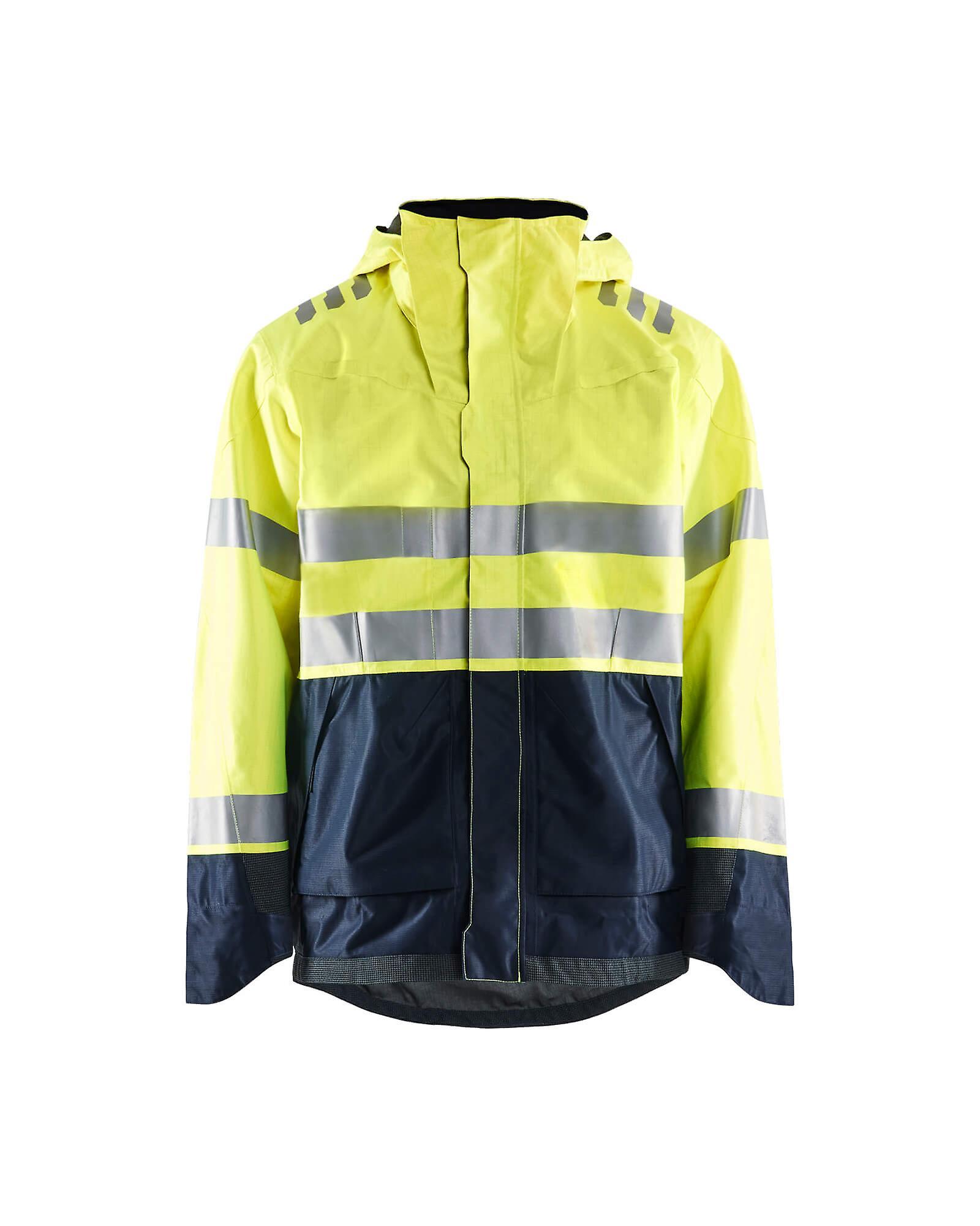 Blaklader 4088 hi-vis waterproof shell jacket multinorm - mens (40881532) Yellow/navy blue Xxl