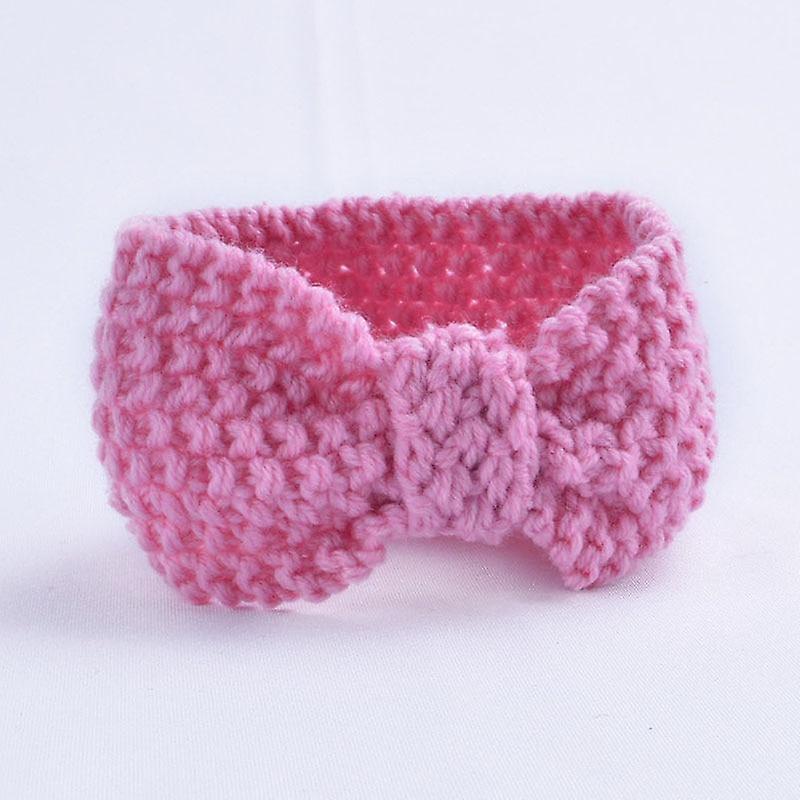 Slowmoose Baby Headband, Elastic Turban Hairband Bows A pink