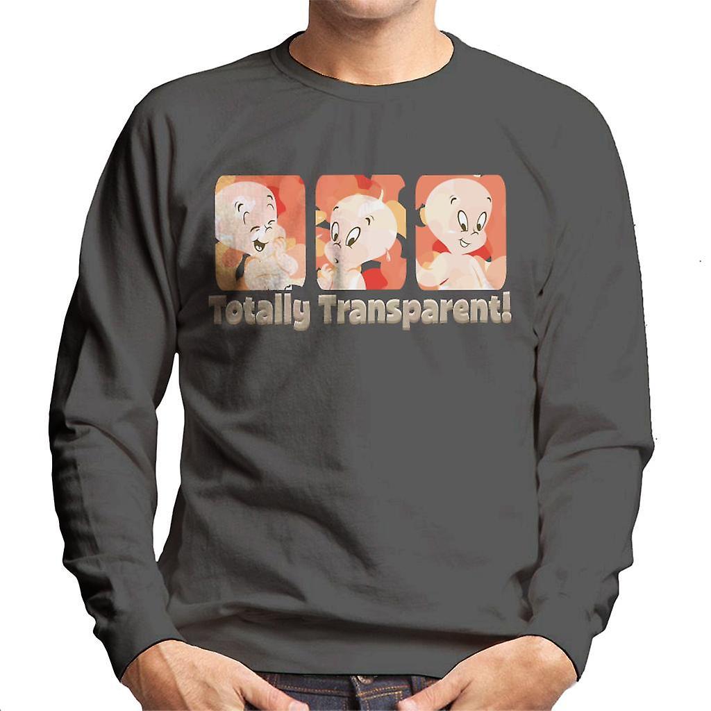 Casper The Friendly Ghost Totally Transparent Men's Sweatshirt Charcoal Small