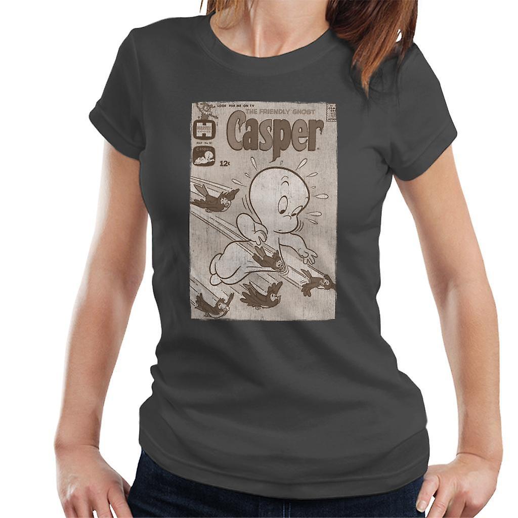 Casper The Friendly Ghost Birds Flying Women's T-Shirt Charcoal XX-Large