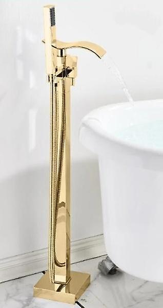 Slowmoose Floor Standing, Matte Black Square Bathtub Shower Faucets For Hot & Cold Water Shiny Gold - TYPE D