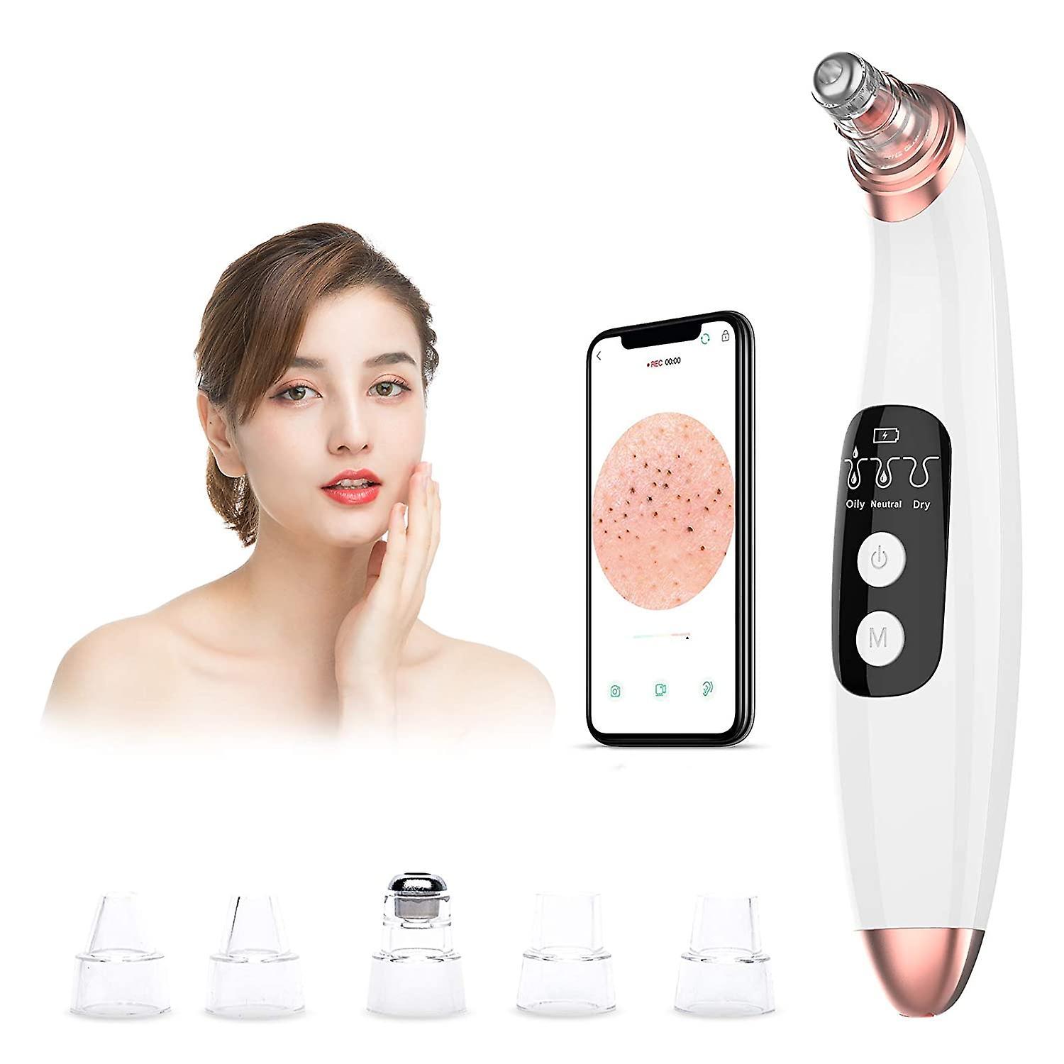 Dhrs Blackhead Remover Vacuum Pore Cleaner With Camera - Acne Extractor Tool Exfoliat B