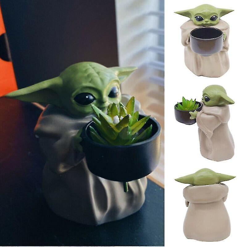 Fightinggirl Baby Yoda Planter Pot Figurine Creative Ornament Flower Pot &amp