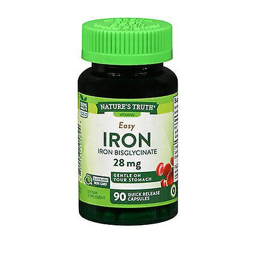 Sundance Nature's Truth Easy Iron Quick Release Capsules, 28 Mg, 90 Caps (Pack of 1)