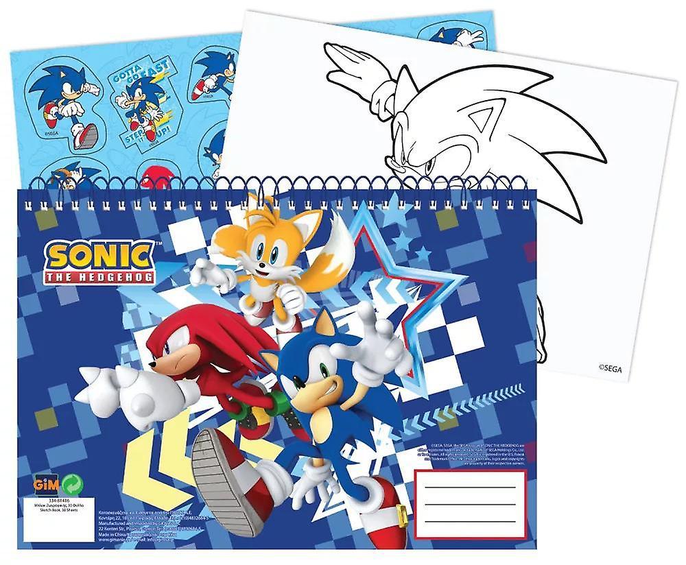 Sonic Drawing Pad A4 Coloring Page with Stickers