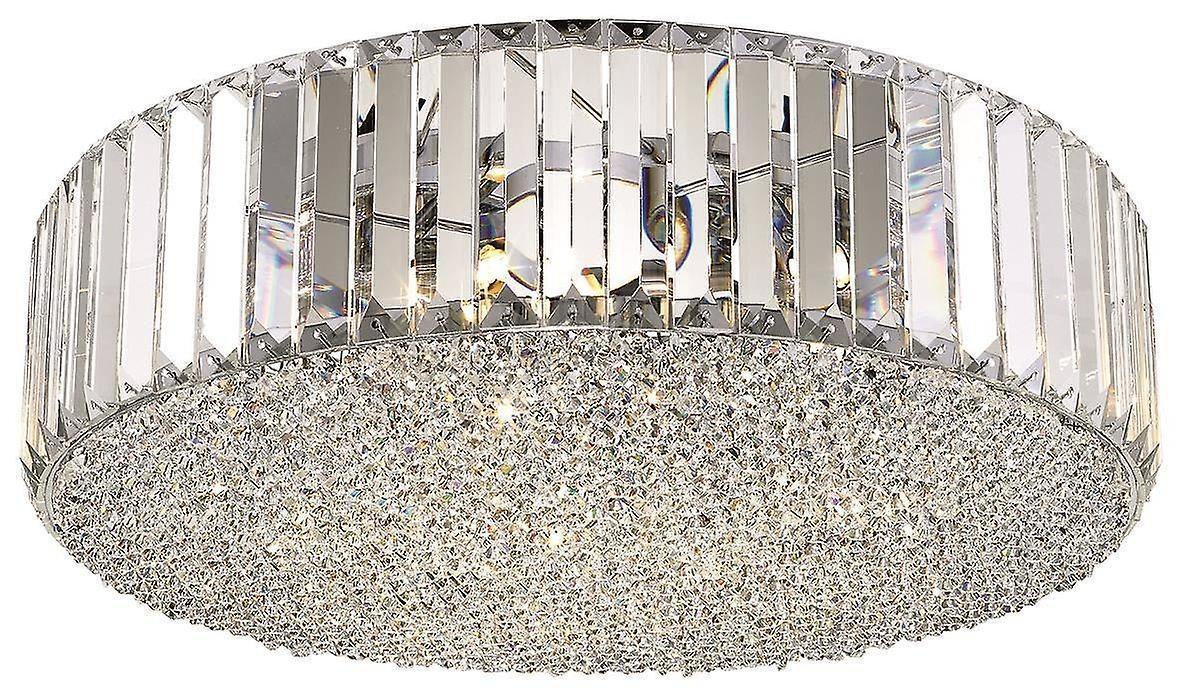 Spring 5 Light Flush Ceiling Light Chrome Crystal G9