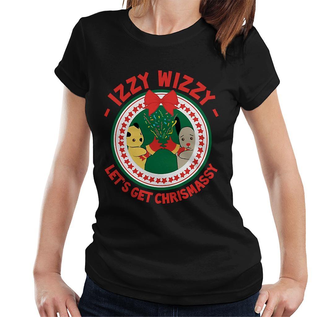 Sooty Christmas Lets Get Chrismassy Women's T-Shirt Black Medium