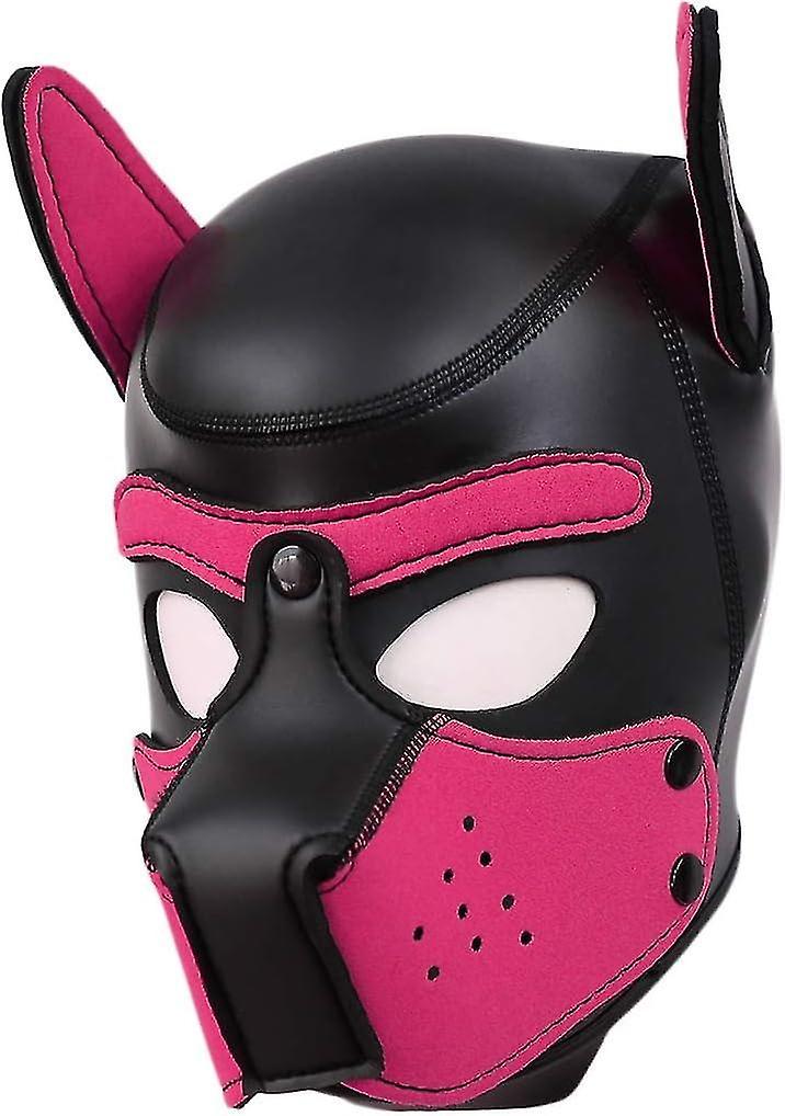 KEBAOWEI Adults Neoprene Puppy Hood Mask, Removable Cosplay Dog Full Face Pup Hood Mask_SSDLV