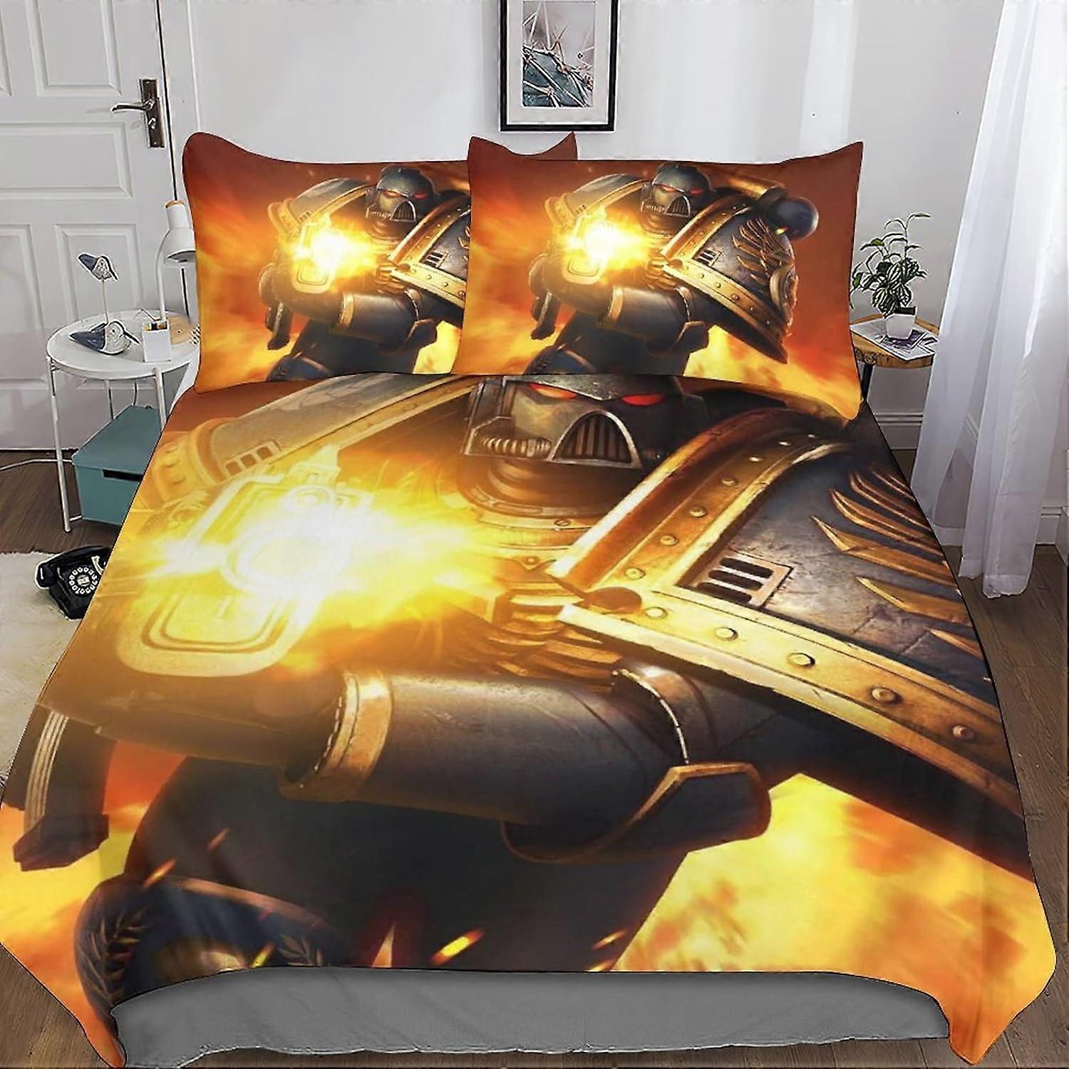 Kerota Warhammer Bedding Set Kids Adults Game Set Duvet Cover Bedding Set with Pillowcase King 135*200 CM Single135x200cm