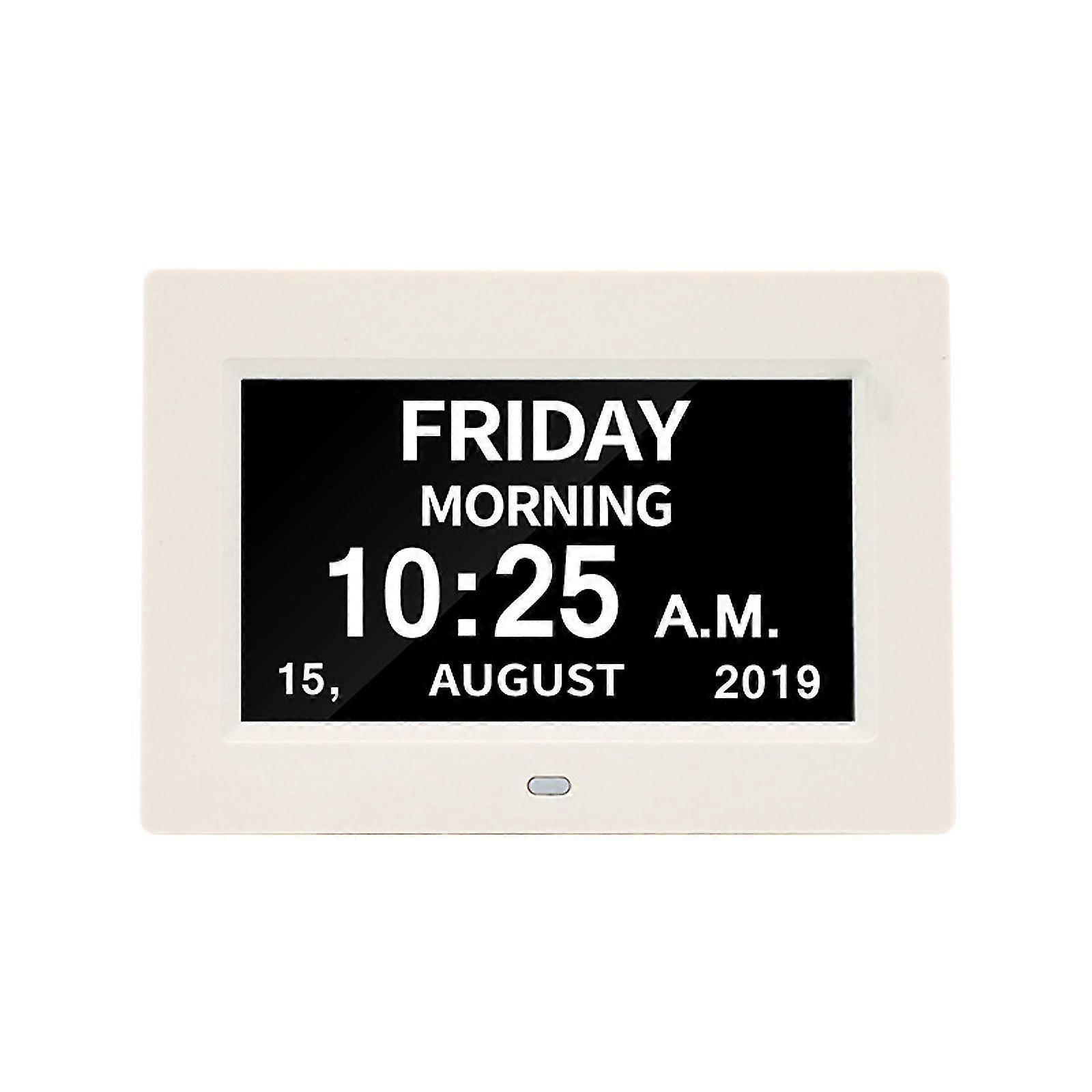 Unbrandded Extra Large Impaired Vision Digital Clock For Vision Impaired, Elderly, Memory Loss Clock With Date And Day - SNNGV White