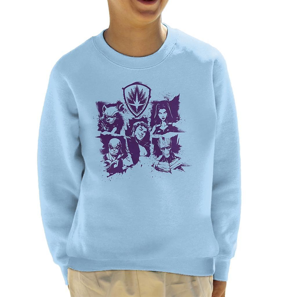 Marvel Guardians Of The Galaxy Smiles Paint Kid's Sweatshirt Sky Blue Medium (7-8 yrs)