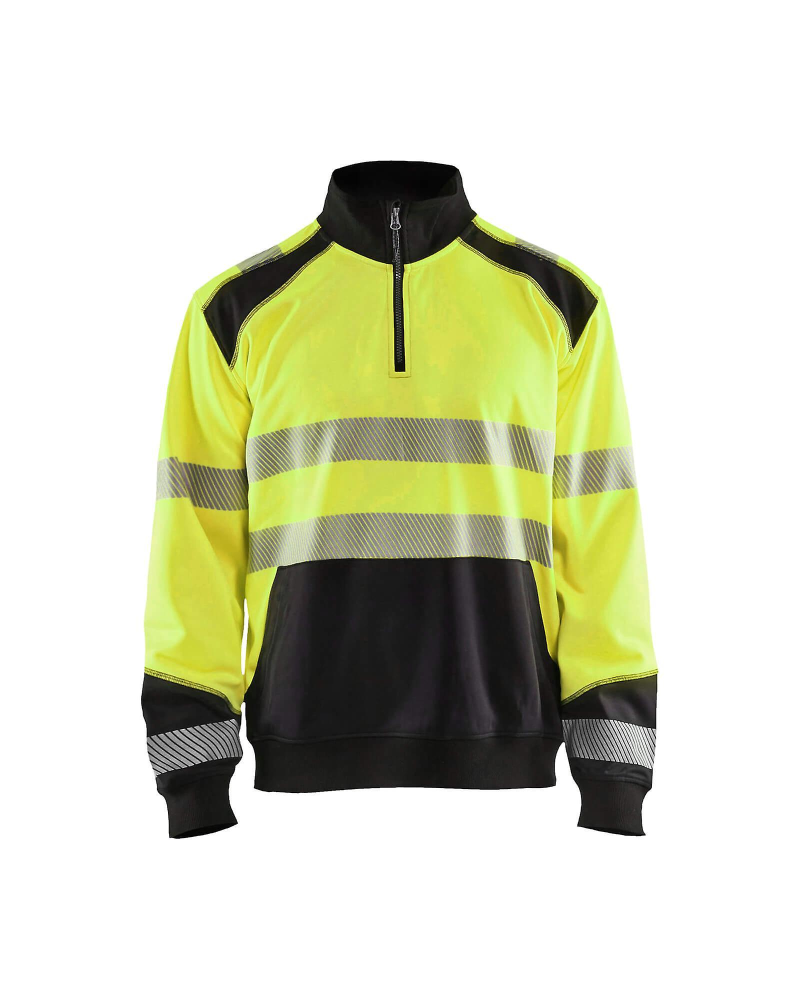 Blaklader 3556 hi-vis sweatshirt half-zip - mens (35562528) Yellow/black Xl