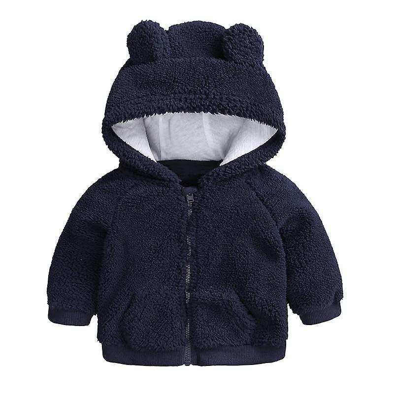 Slowmoose Newborn Baby Clothes Autumn Winter Warm Hooded Jacket & Coat Toddler Bear 6M / Blue