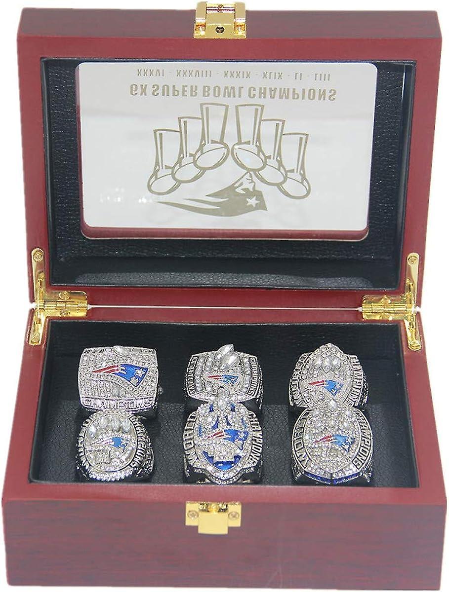 Timber All 6-time New England Tom Championship 'Patriots Brady Rings Set with Box Gifts for Women Mens kids Boys Fathers